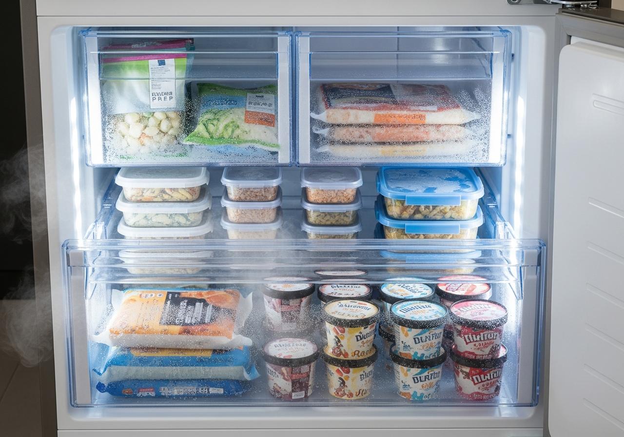 Organized frost-free Congeladores drawer
