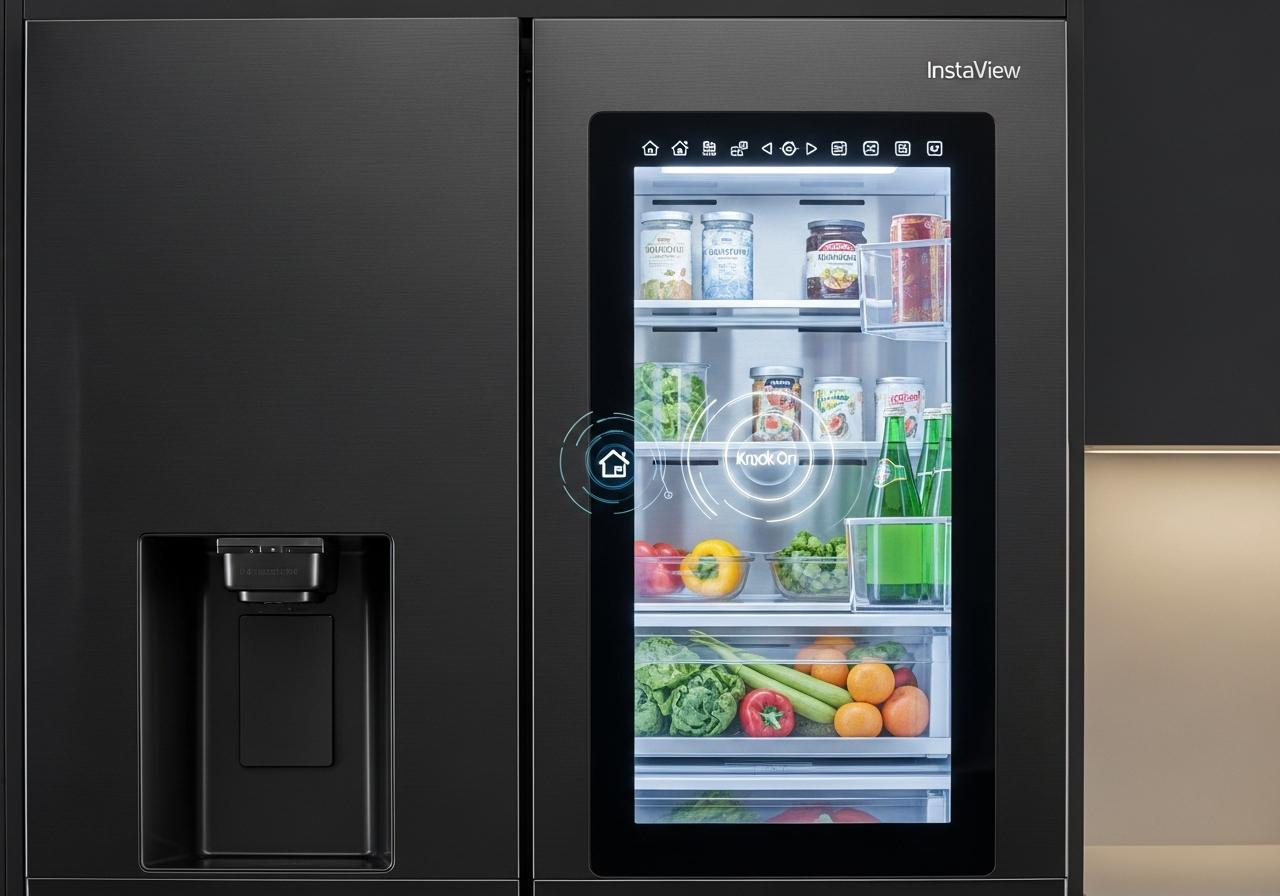 LG Instaview refrigerator door